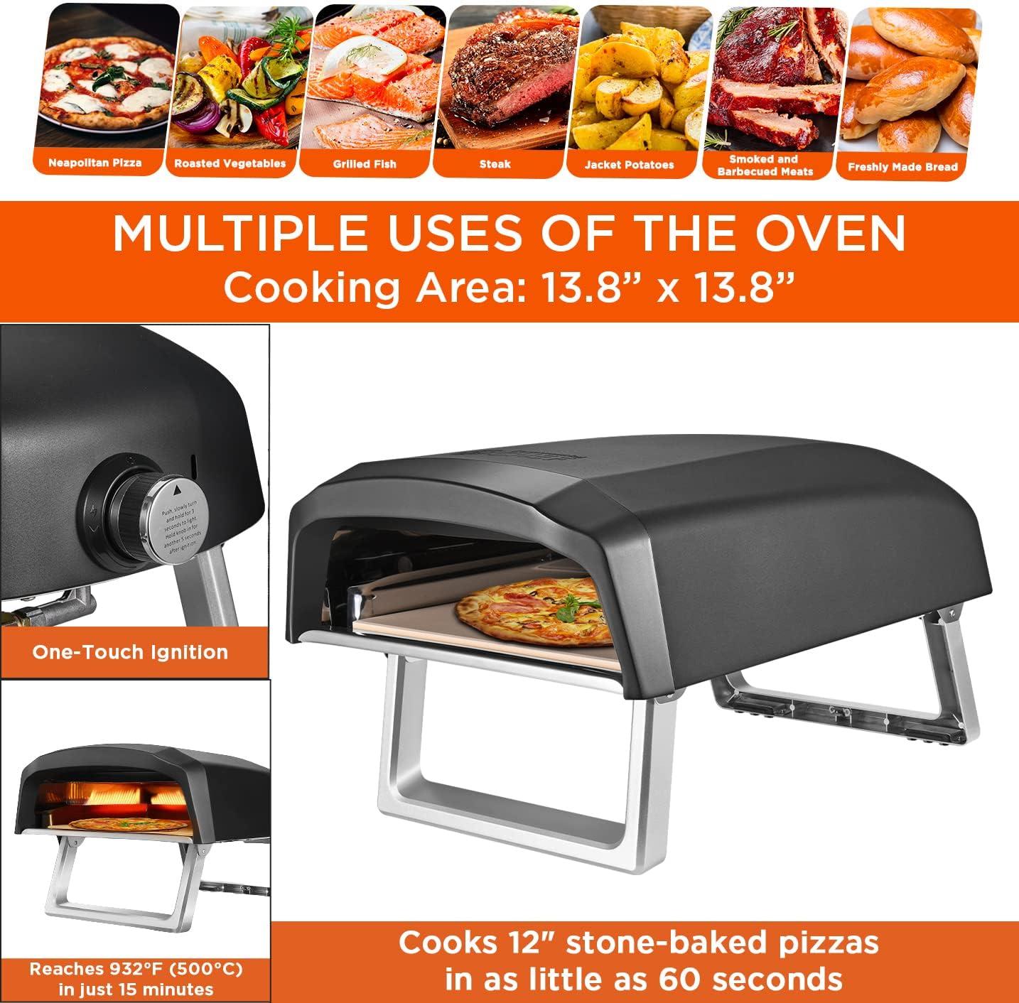Commercial Chef Commercial Chef Countertop Propane Pizza Oven with Dual Burners
