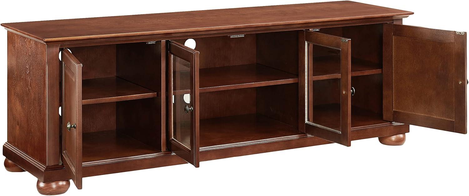 Alexandria TV Stand for TVs up to 60" Mahogany - Crosley: Sleek Design, Media Storage, Cord Management