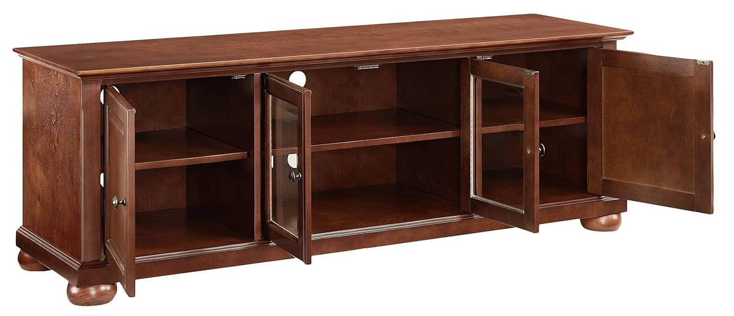 Alexandria TV Stand for TVs up to 60" Mahogany - Crosley: Sleek Design, Media Storage, Cord Management