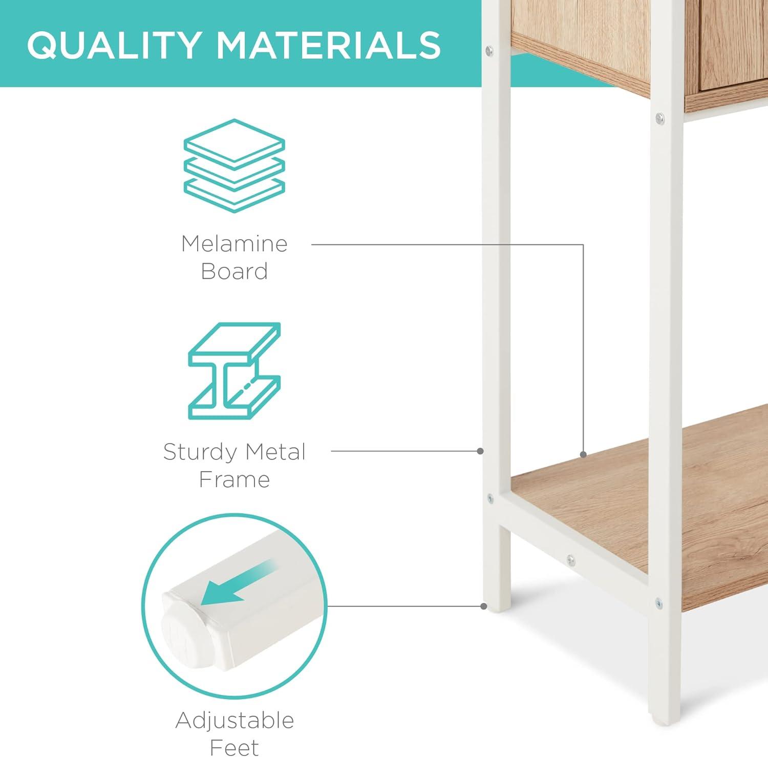 Best Choice Products Storage Bookshelf for Living Room, Walkway w/ Enclosed Cabinet, Elevated Design