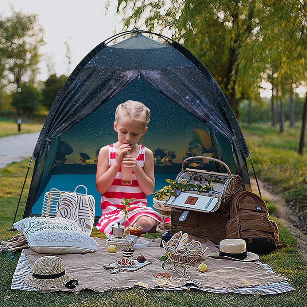 Starry Night Kids Play Tent with Meshed Panels