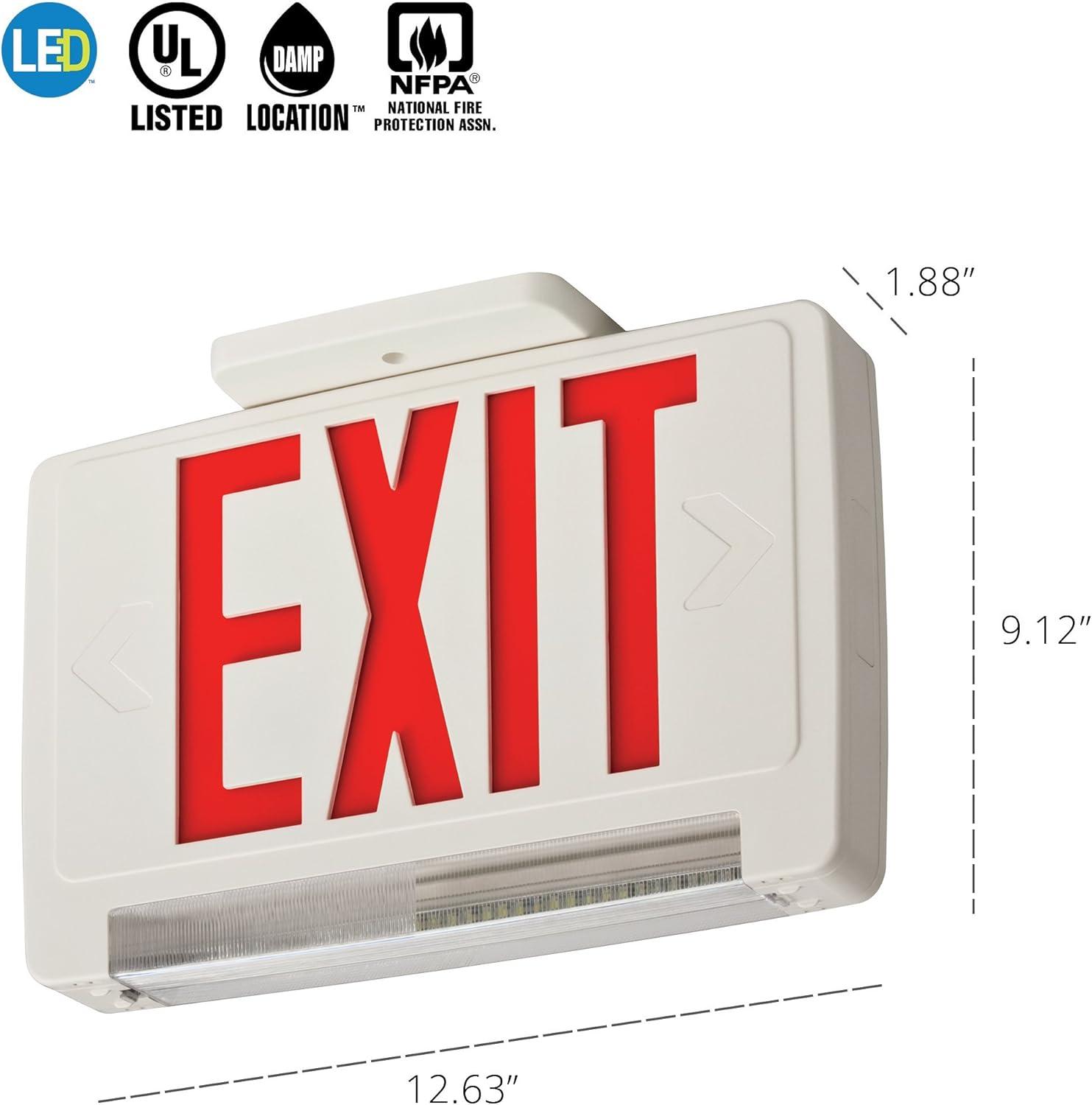 Lithonia Lighting Ecbr Led M6 Ecbr Red Led Ceiling Mount Integrated Exit Sign / Emergency