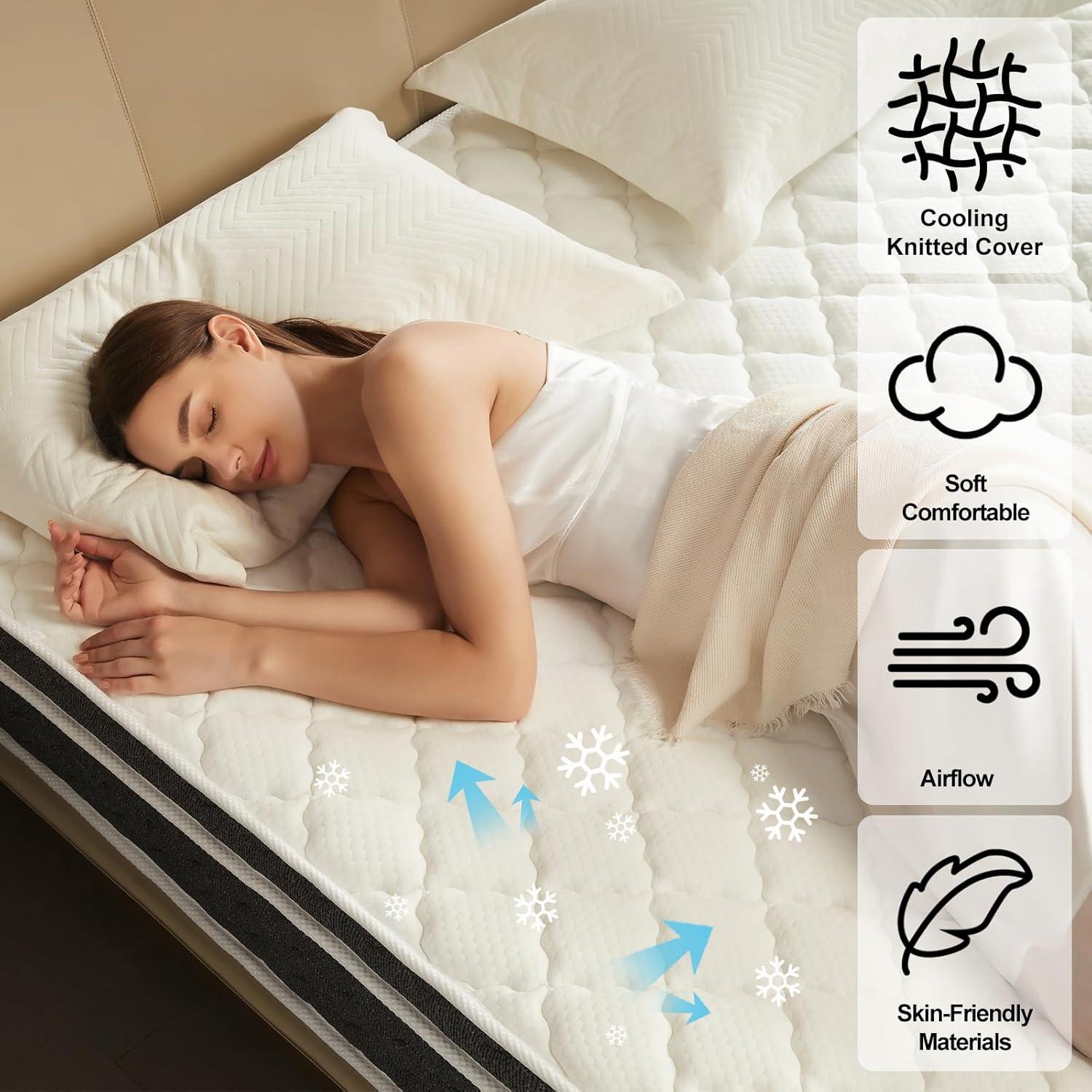 10" Gel Memory Foam Coils Innerspring Hybrid Mattress