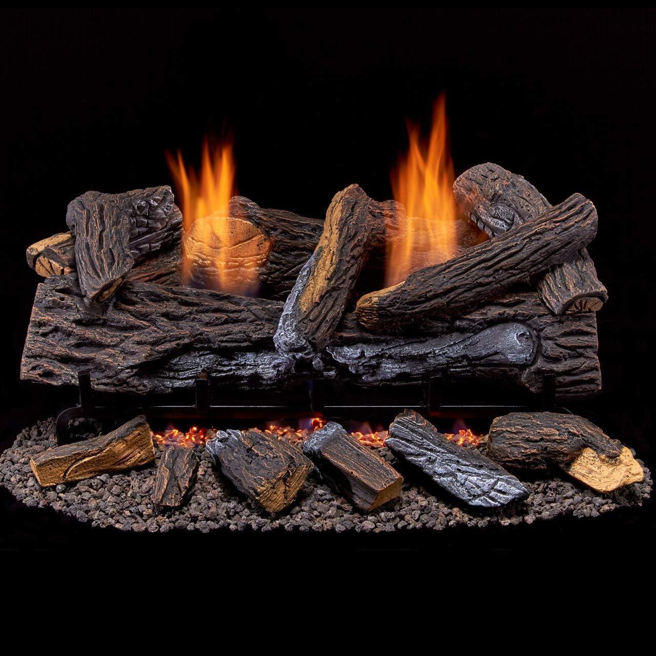 Duluth Forge Duluth Forge Vent less Dual Fuel Gas Log Set, Stacked Oak, T-Stat Control