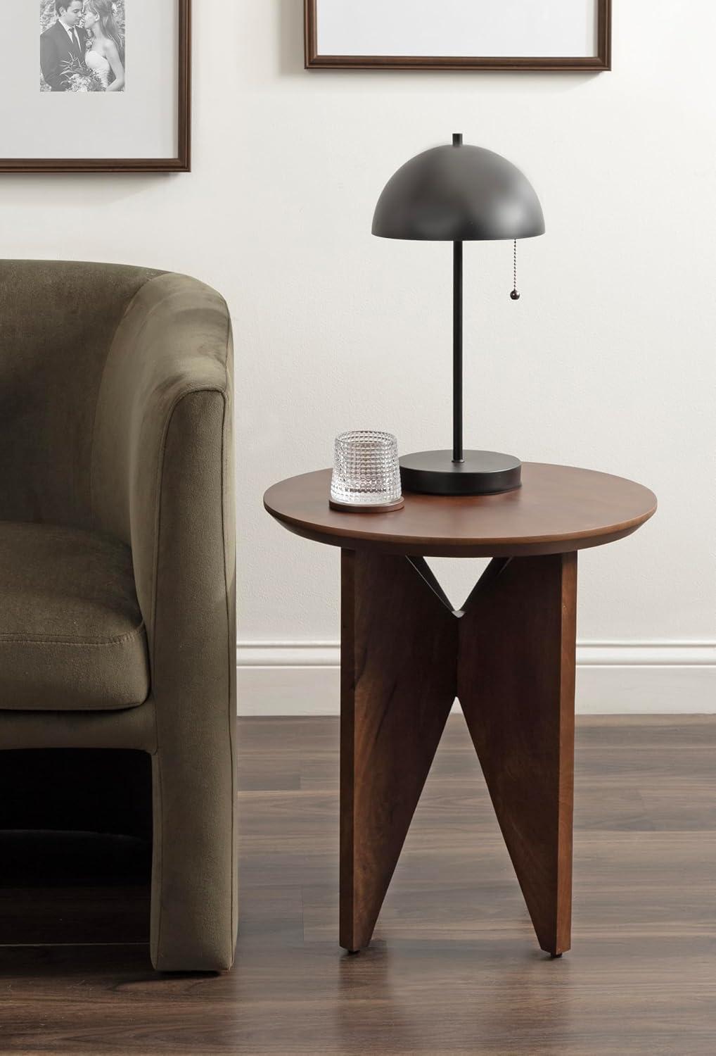 Kate and Laurel Faiza Wood Side Table, 18x18x20, Walnut Brown