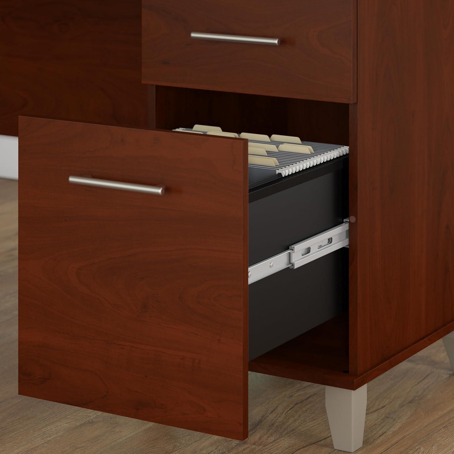 Bush Furniture Somerset 72" Single Pedestal Desk, Hansen Cherry