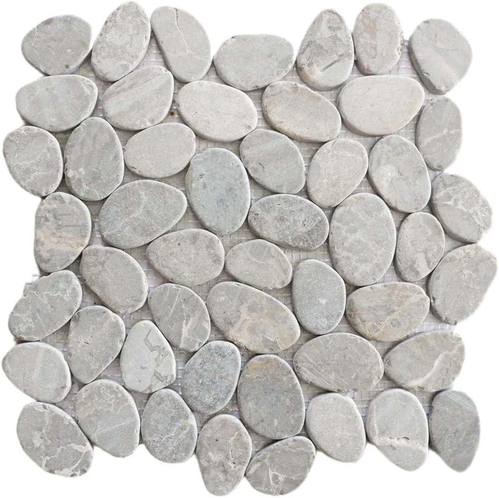 b.o.i Hawaii 12" x 12" Natural Stone Pebbles Mosaic Wall & Floor Tile