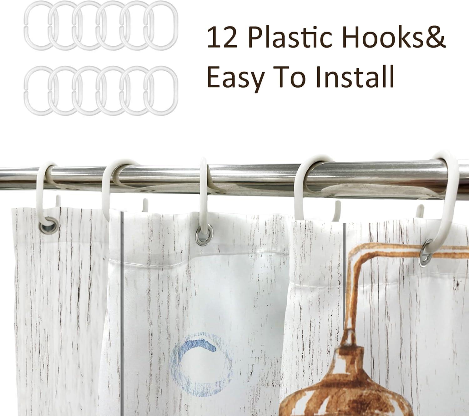 Funny Highland Cow Shower Curtain 60Wx72H Inch Bull Western Cattle Donkey Pig in Bathtub Rustic Shower Curtain Bathroom Set Farmhouse Animal Waterproof Bath Decoration Accessories Home Decor