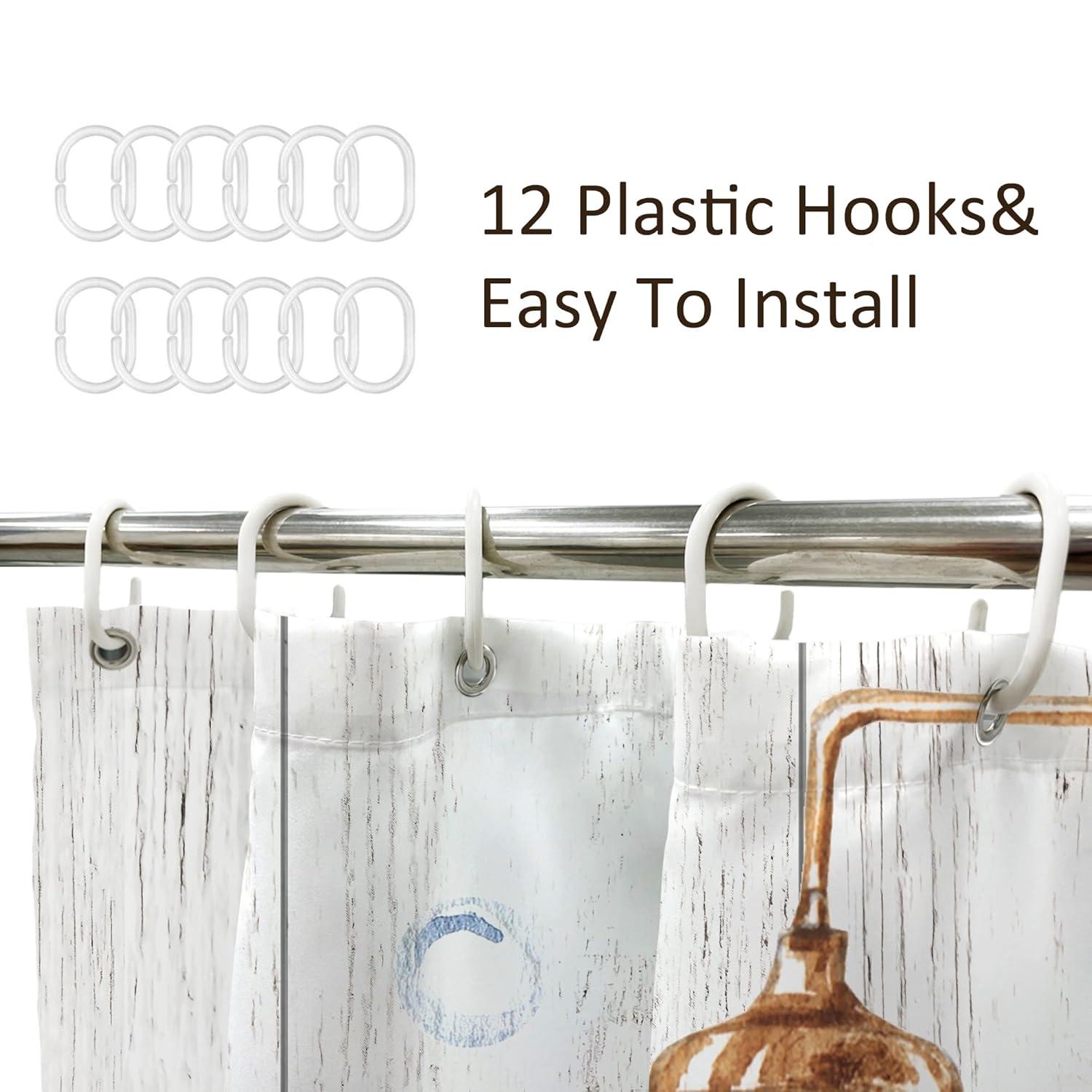 Funny Highland Cow Shower Curtain 60Wx72H Inch Bull Western Cattle Donkey Pig in Bathtub Rustic Shower Curtain Bathroom Set Farmhouse Animal Waterproof Bath Decoration Accessories Home Decor