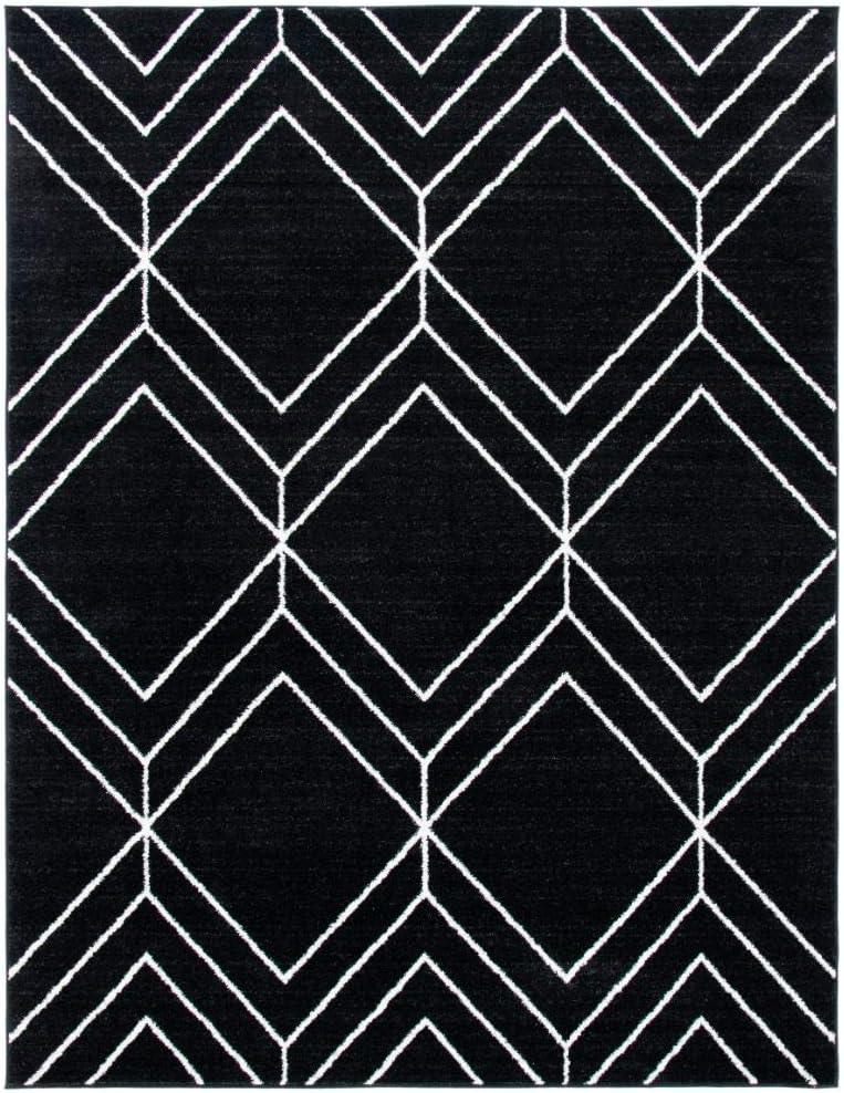 Adirondack ADR241 Machine Made Indoor Area Rug - Black/Ivory - 8'x10' - Safavieh