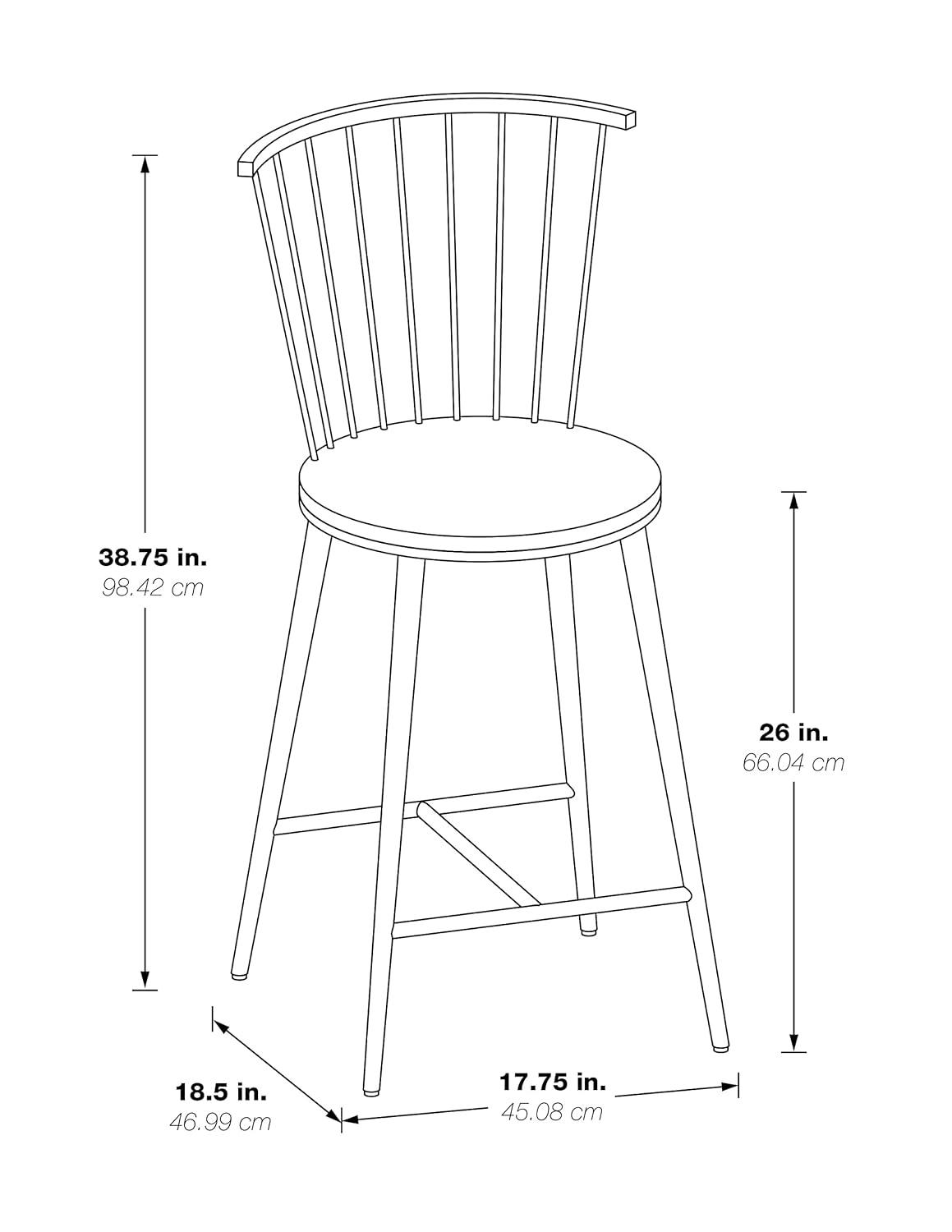 Bryce Counter Stool 26" with Black Metal Frame