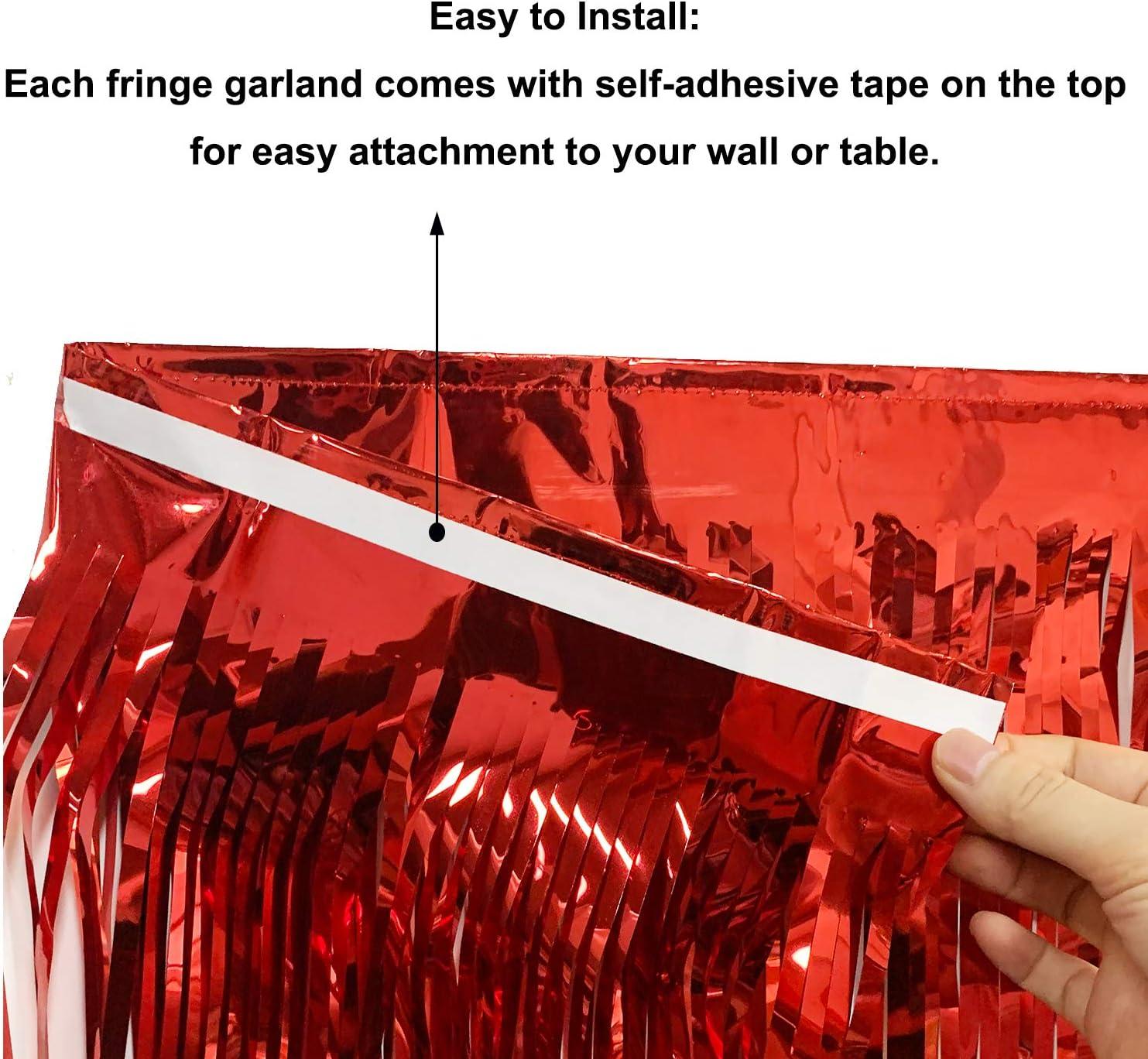 Red Metallic Float Fringe (10Ft) - Party Decor - 1 Piece