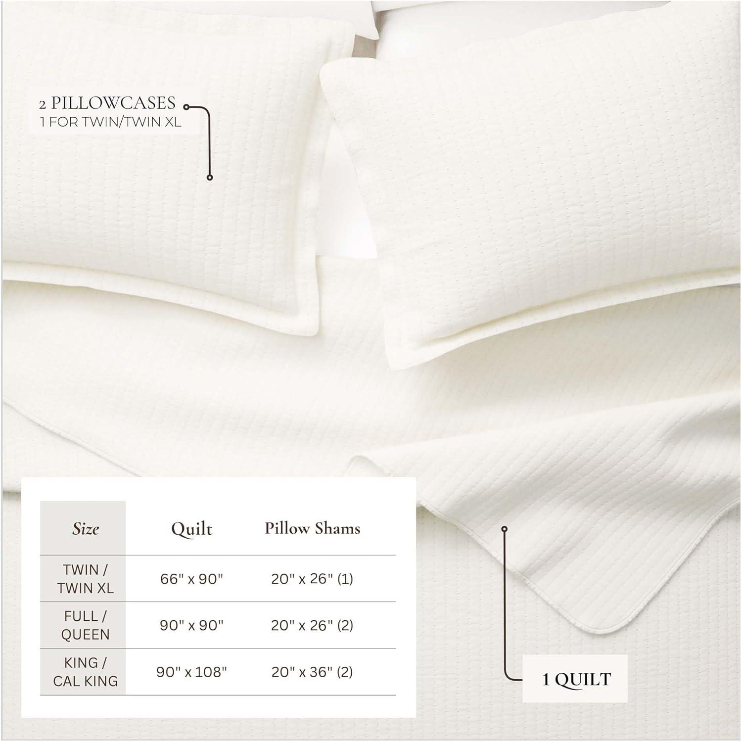 FreshFolds Modern & Contemporary Stripe Stitched Quilt Set with Shams