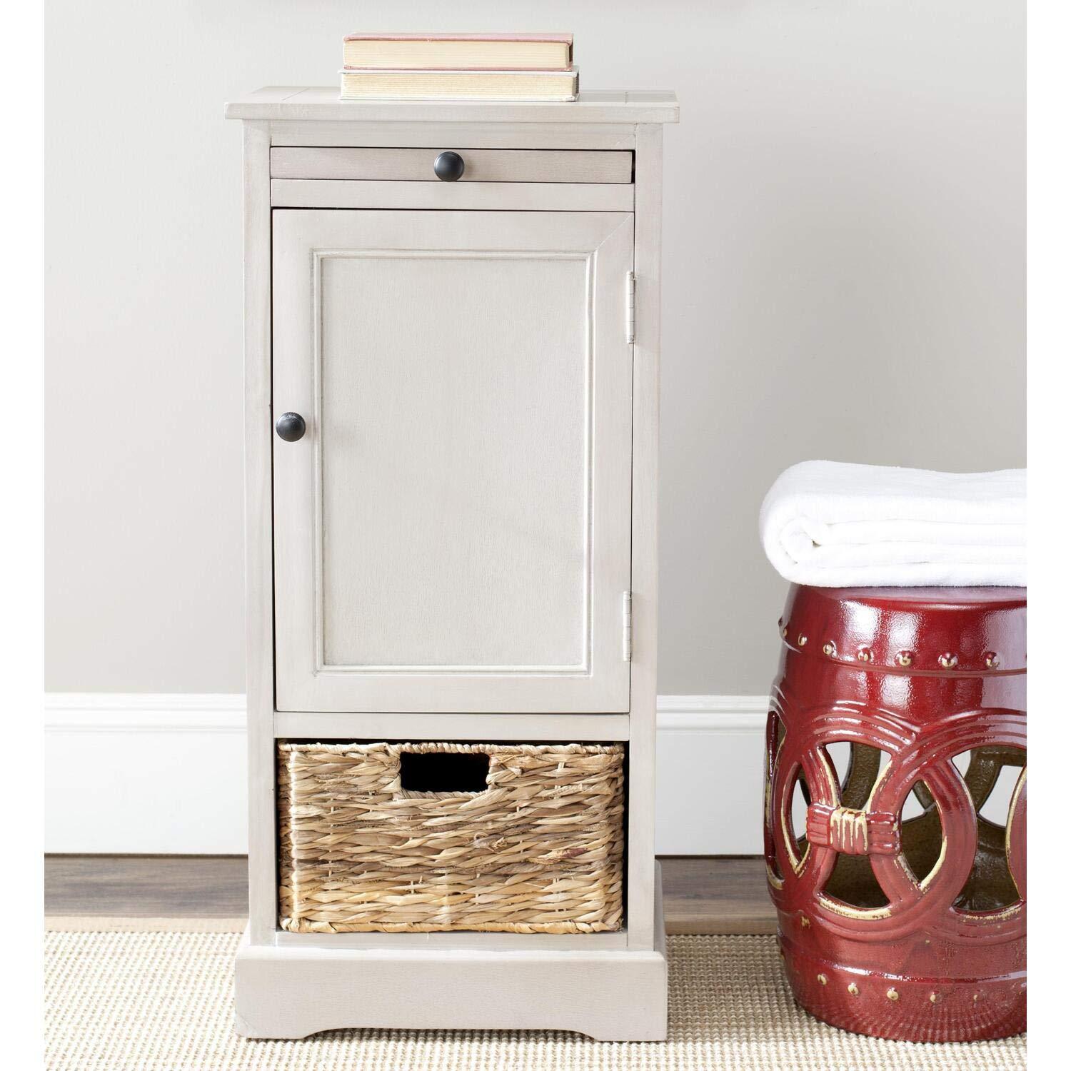 Raven Storage Unit - AMH5703 - Distressed Cream - Safavieh Couture