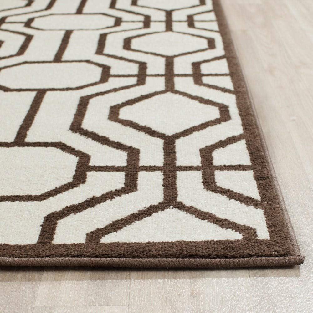 SAFAVIEH Amherst Vivian Geometric Area Rug, Ivory/Brown, 9' x 12'