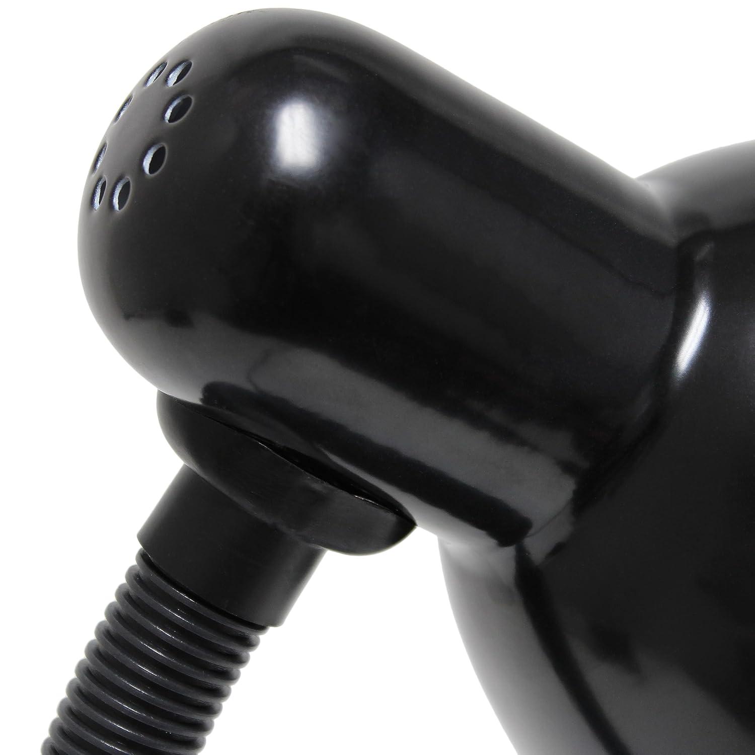 Simple Designs 14.25" Basic Metal Desk Lamp with Flexible Hose Neck (Includes LED Light Bulb) Black