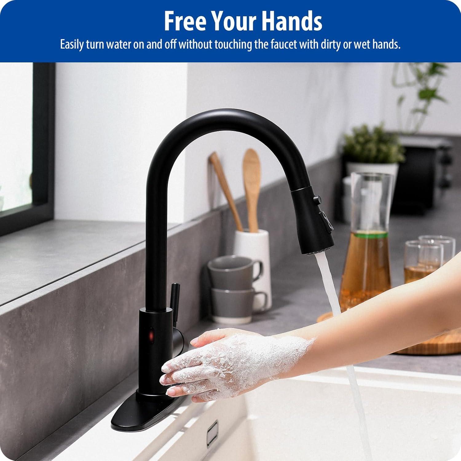 ARCORA ARCORA Stainless Steel  Single Handle Pull-Down Sprayer Kitchen Faucet Set with Touchless Sensor AR7100301B-DC