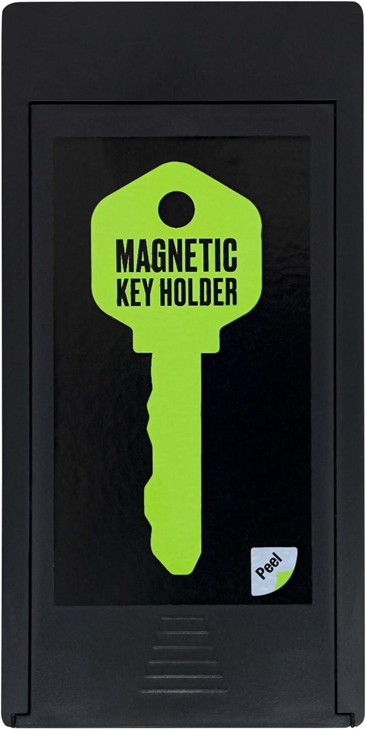 Large Black Plastic Magnetic Key Holder Case