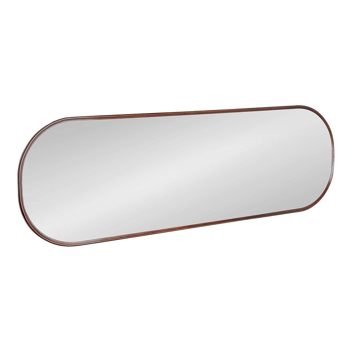 Kate and Laurel Caskill Modern Framed Capsule Mirror, 16 x 48, Bronze, Decorative Oval Accent Mirror for Wall