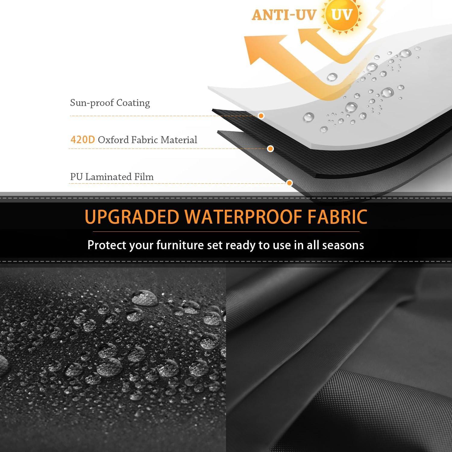 Patio Furniture Set Cover Outdoor Sectional Sofa Set Covers Outdoor Table and Chair Set Covers Water Resistant Extra Large 126 Inch L x 126 Inch W x 32 Inch H