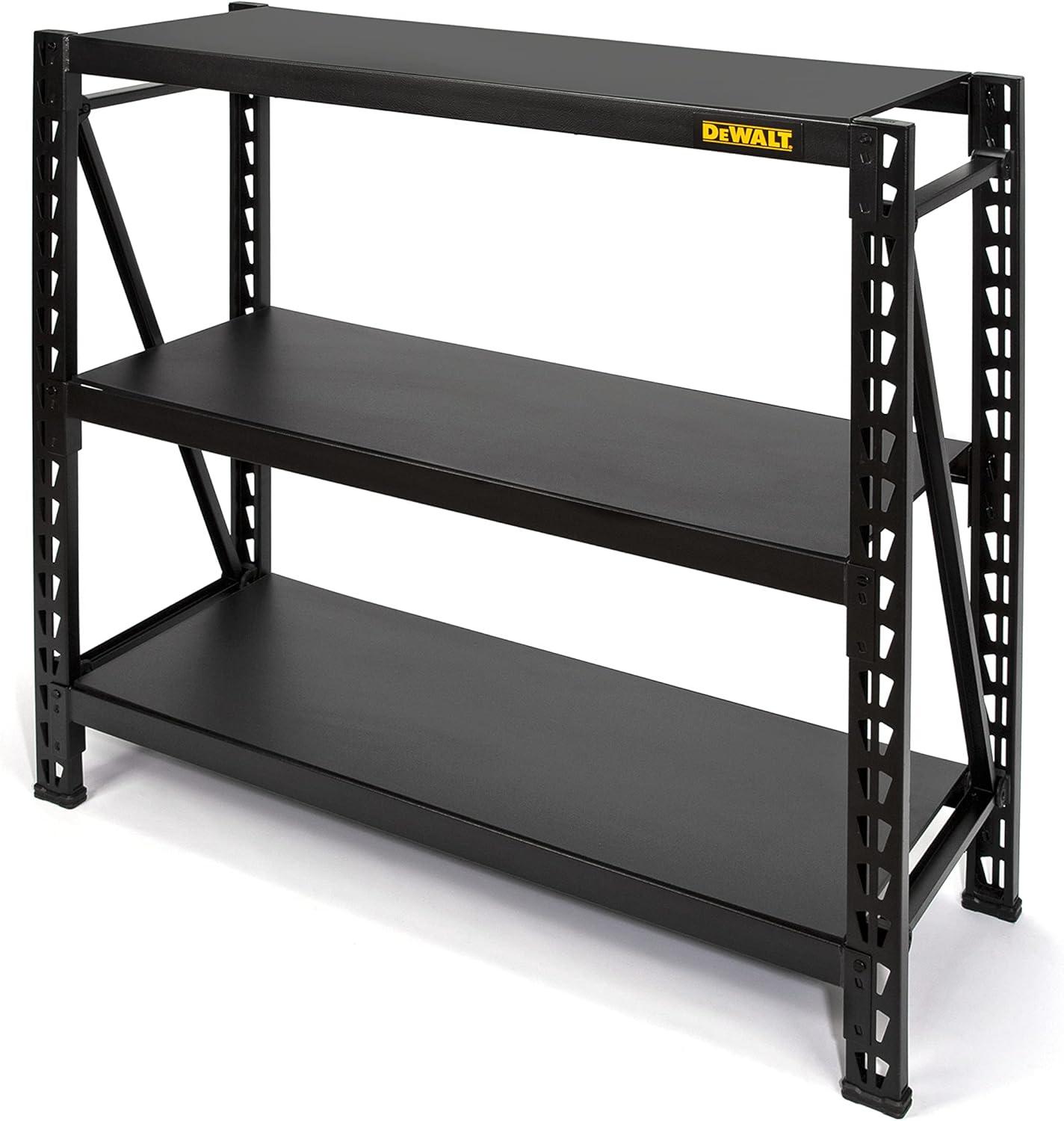 DEWALT Heavy-Duty 3-Shelf Black Steel Storage Rack, 50"W x 18"D x 48"H