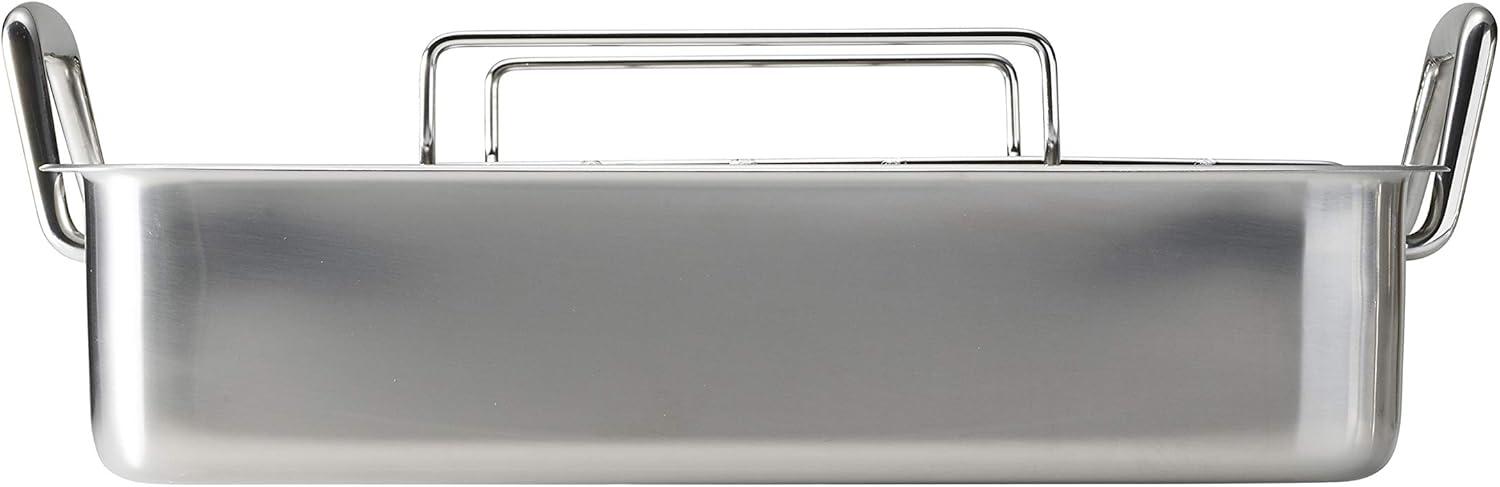 16.5" Stainless Steel Deep Roasting Pan with V-Rack