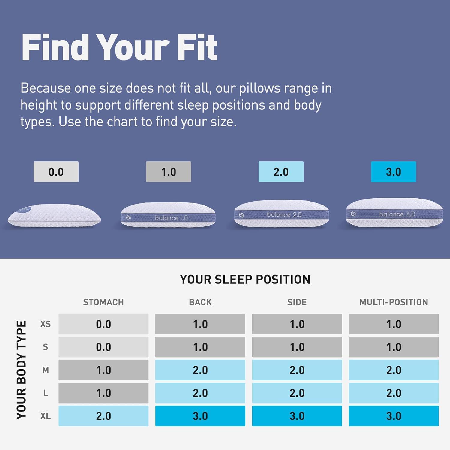 Bedgear Balance Performance Pillow - Medium - Moisture Wicking - All Sleep Positions