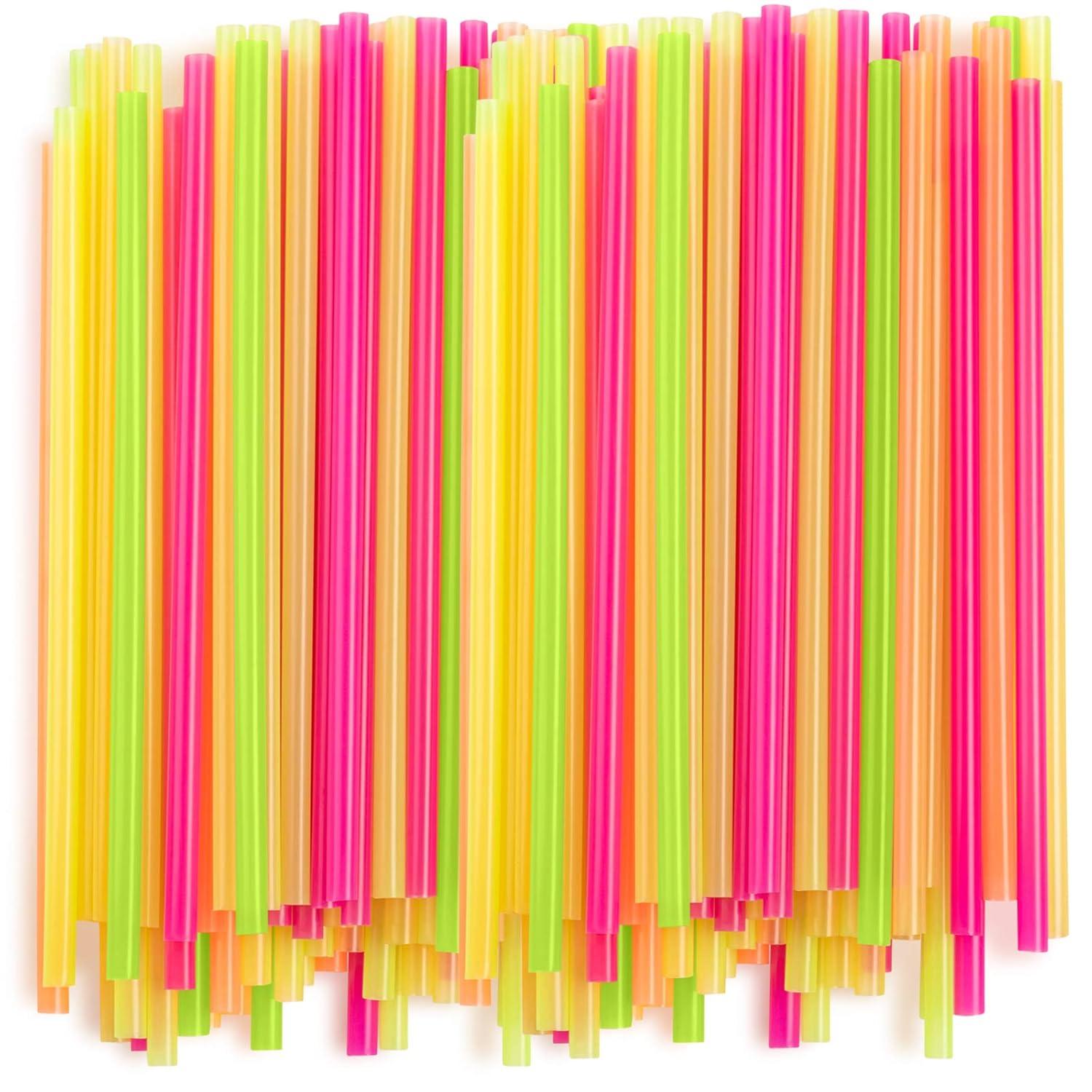 Comfy Package Wide Straws for Drinking & Smoothies [100 Pack] Assorted Colors