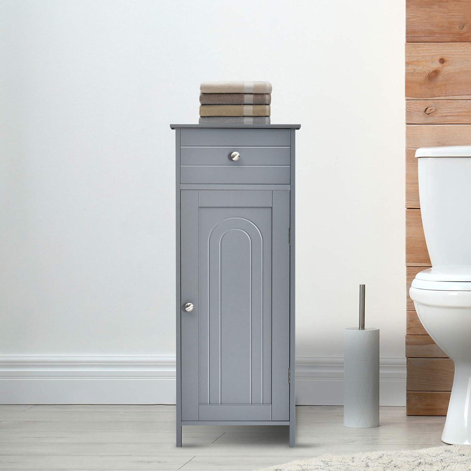 Gray MDF Bathroom Cabinet with Adjustable Shelves