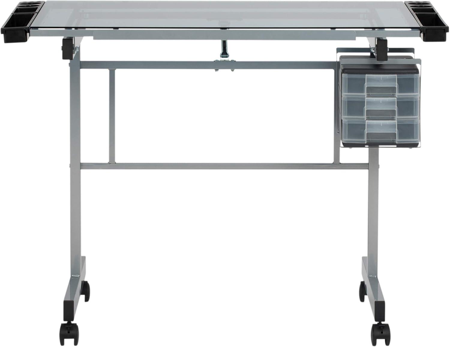 Craddock Height Adjustable Glass Drafting Table