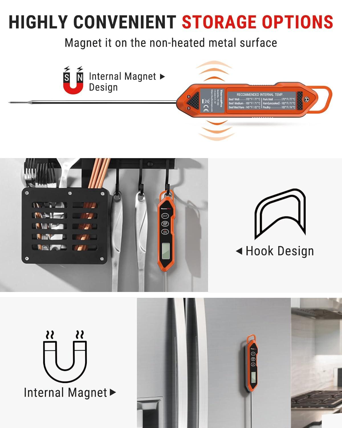 ThermoPro Waterproof Digital Meat Thermometer with Backlight