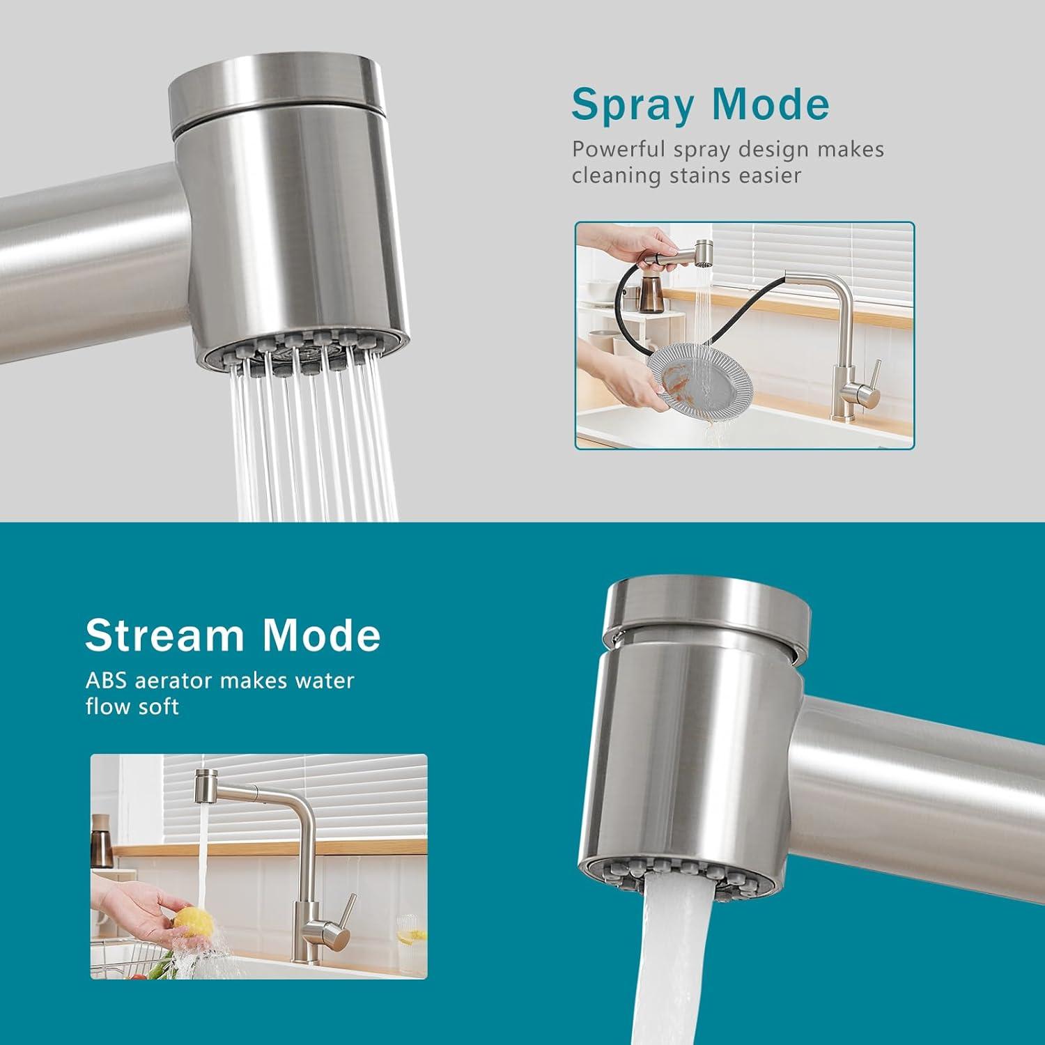 Single Handle Pull Down Sprayer Kitchen Faucet for Kitchen Sink with Water Filtered Function