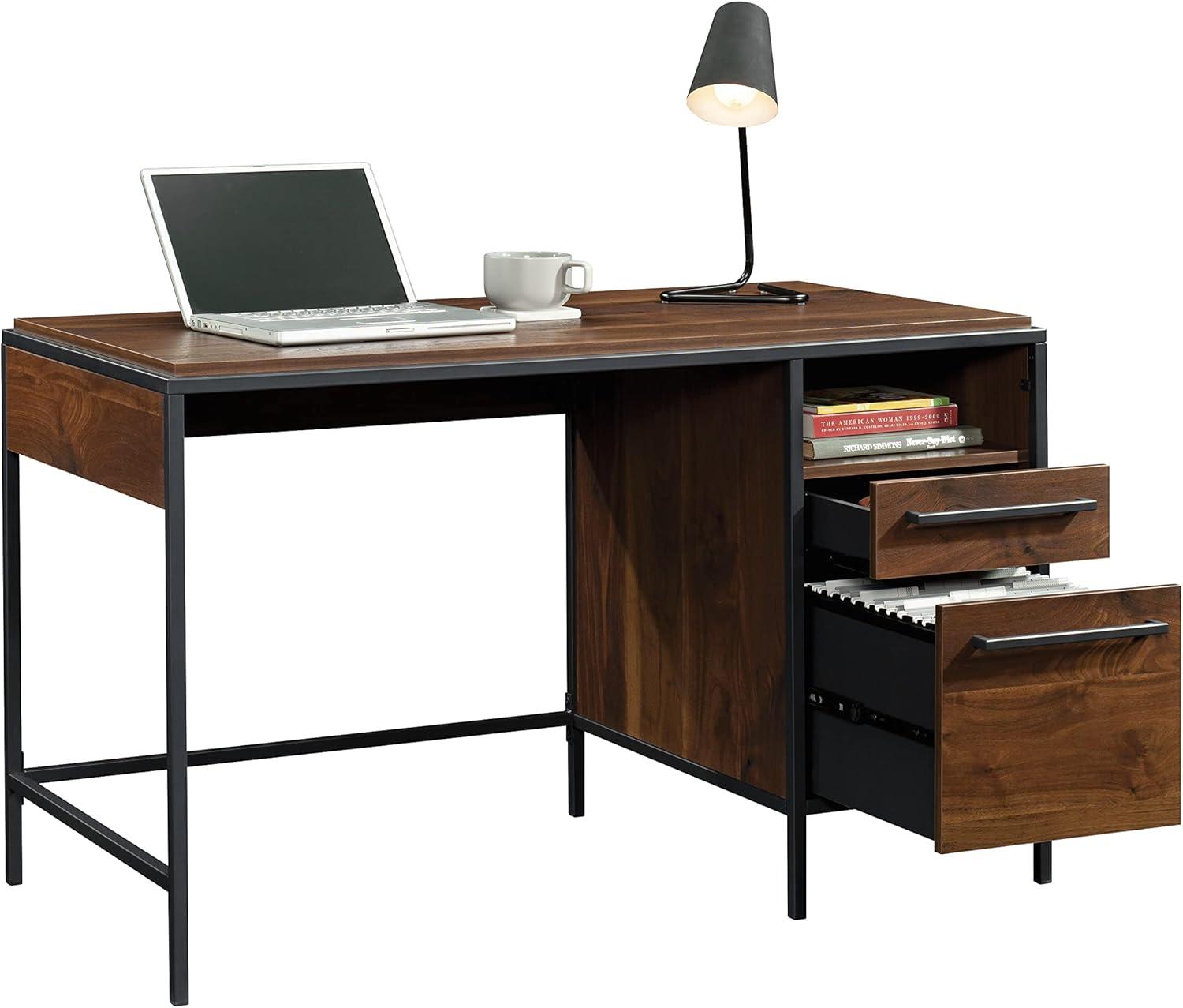17 Stories Home Office Desk with Drawers and Open Shelf