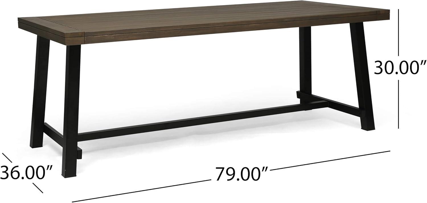 Carlisle Rectangle Acacia and Iron Patio Dining Table - Christopher Knight Home