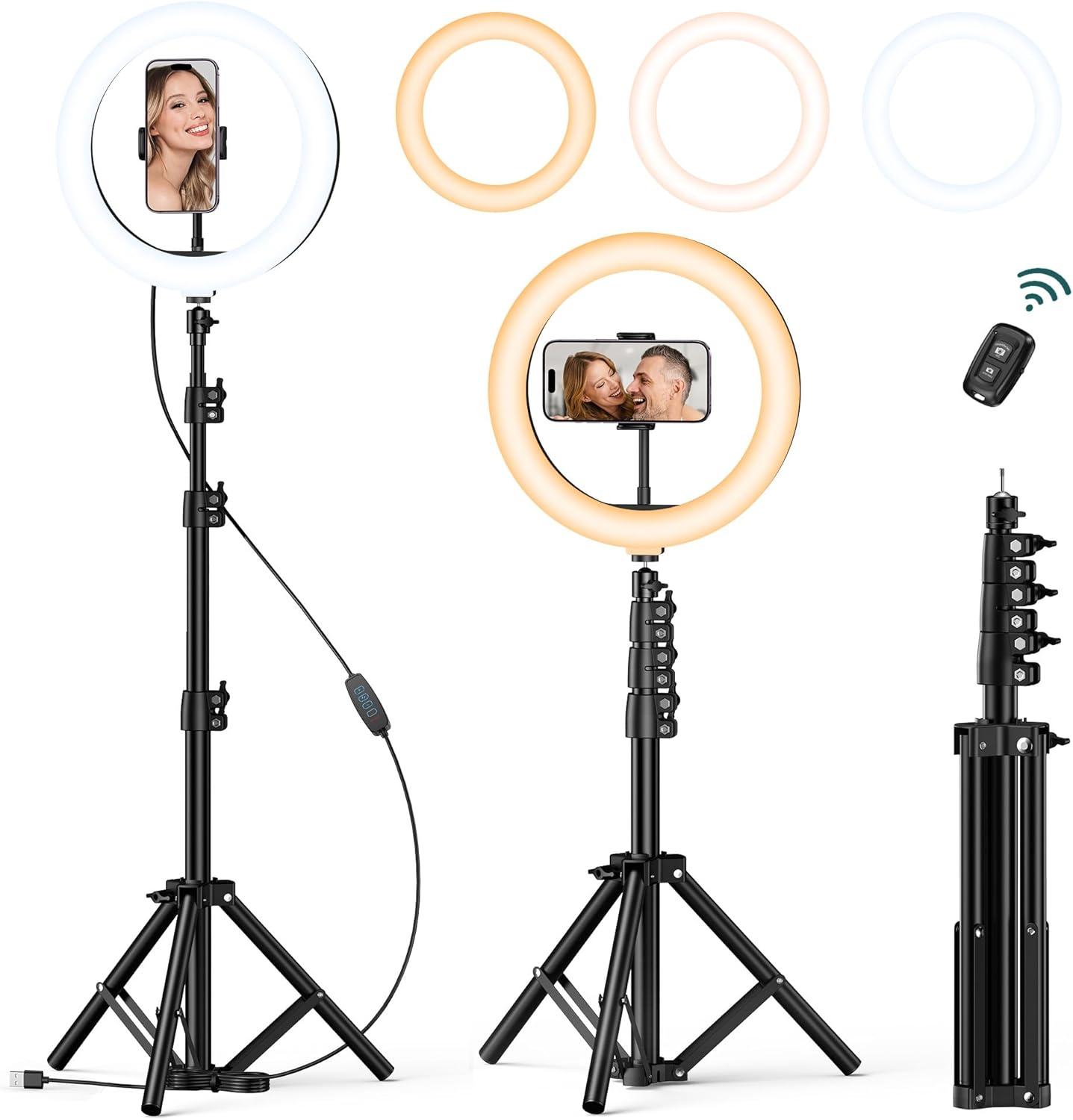 10" Dimmable LED Ring Light with 55" Adjustable Tripod Stand