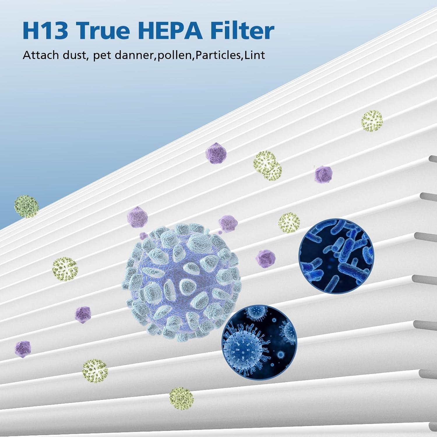 Nispira AP0601 2-in-1 True HEPA Filter Replacement for AirTok Air Purifier AP0601-RF | Remove Particle Size down to 0.1 microns | 2 Packs