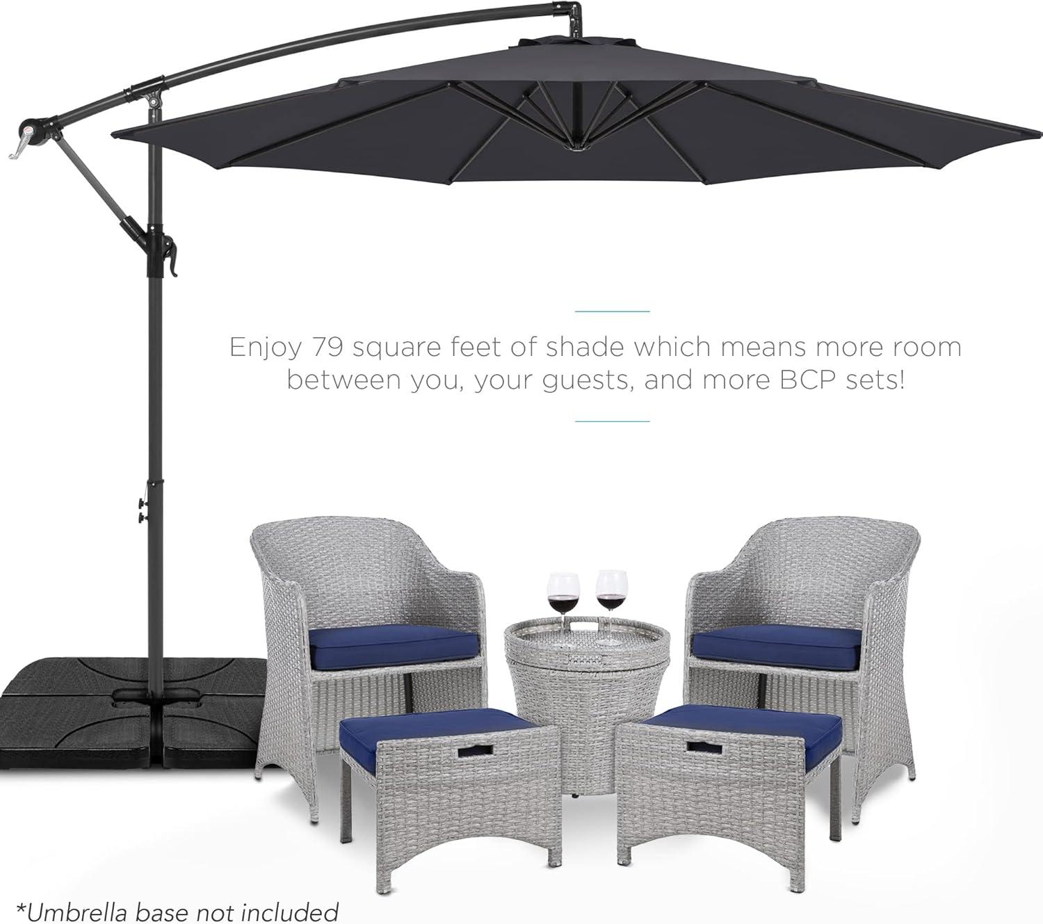 Best Choice Products 10ft Offset Hanging Outdoor Market Patio Umbrella w/ Easy Tilt Adjustment - Gray