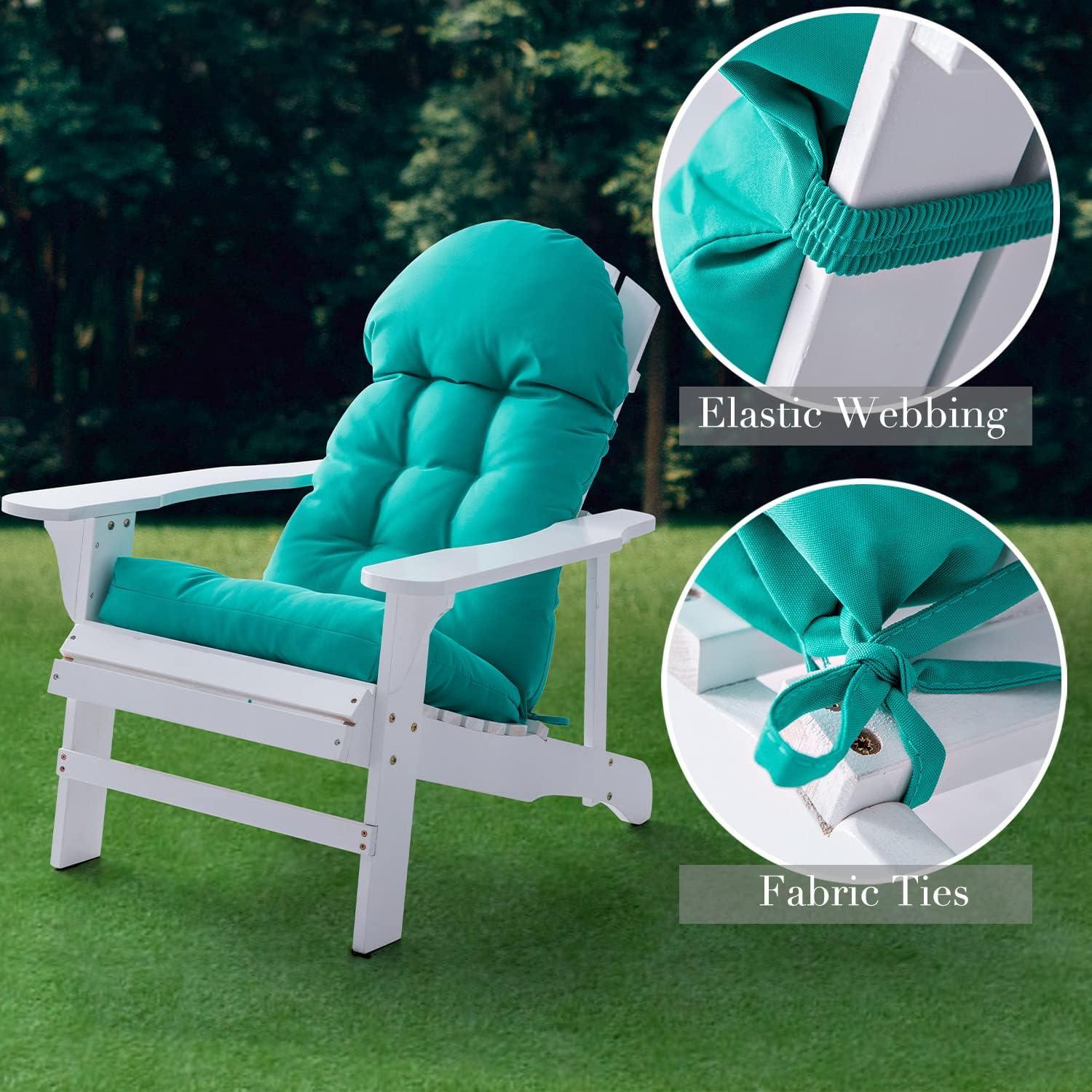 Enipate Weather Resistant Adirondack Chair Cushions High Back Indoor Outdoor Patio Tufted Lounge Cushion Seat Pads