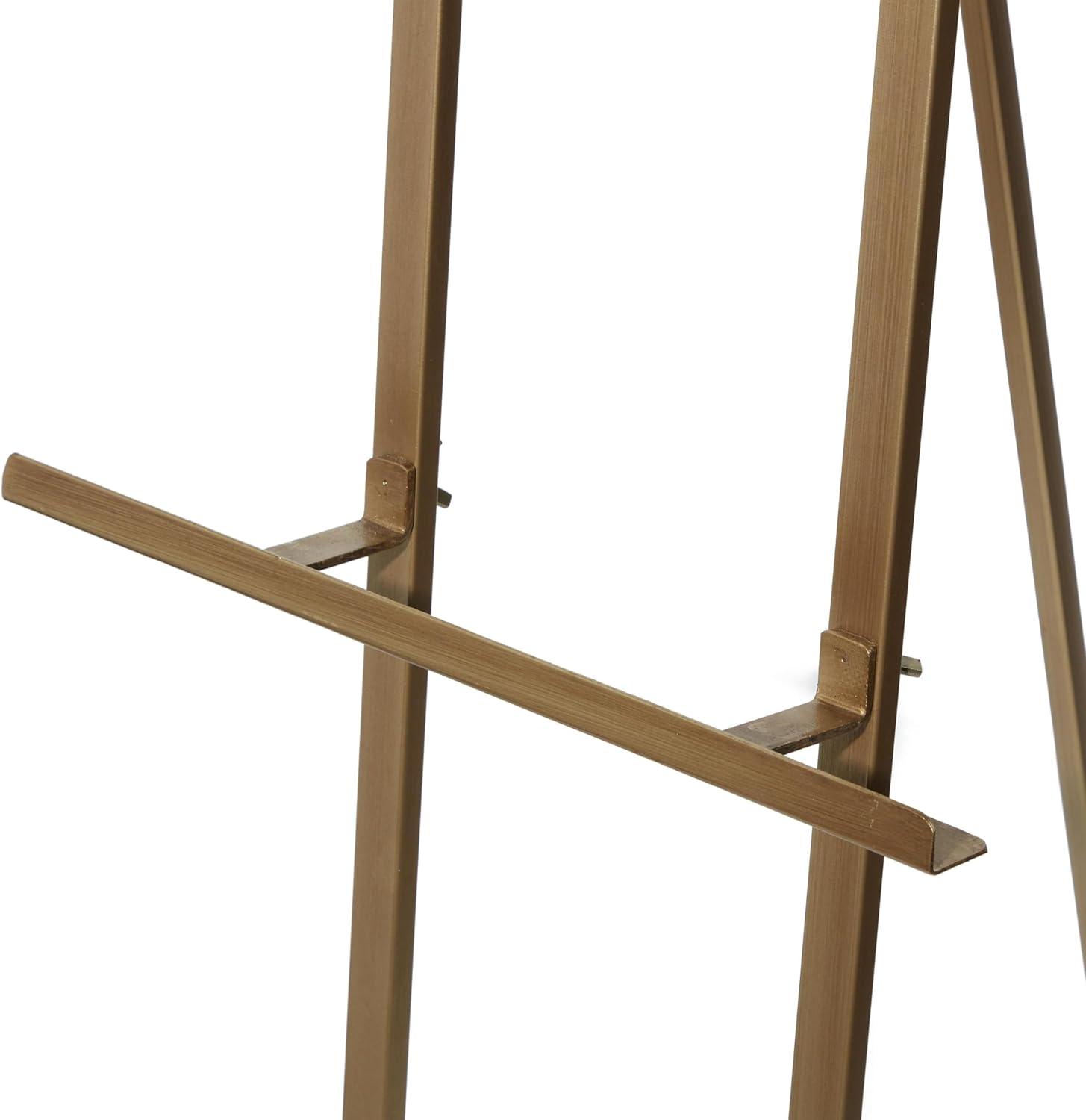 Gold Adjustable Metal Floor Easel with Chain Support