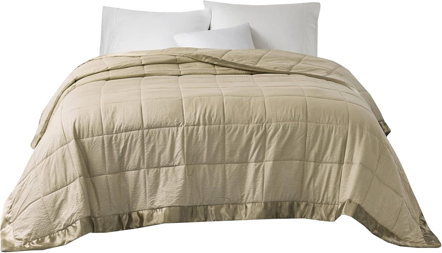 Madison Park Cambria Oversized Down Alternative Blanket with Satin Trim