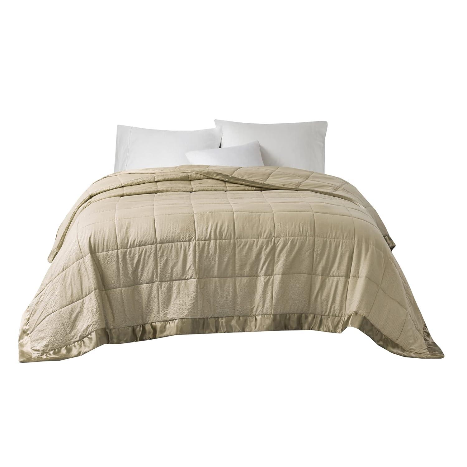 Madison Park Cambria Oversized Down Alternative Blanket with Satin Trim
