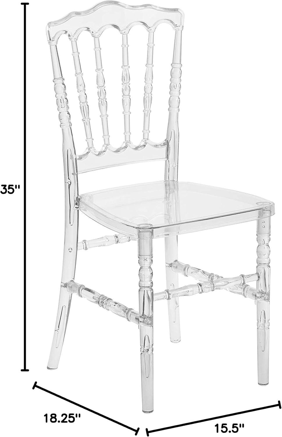 Flash Furniture Wintour Crystal Ice Napoleon Stacking Chair - Event Seating - Hospitality Seating (Set of 2)