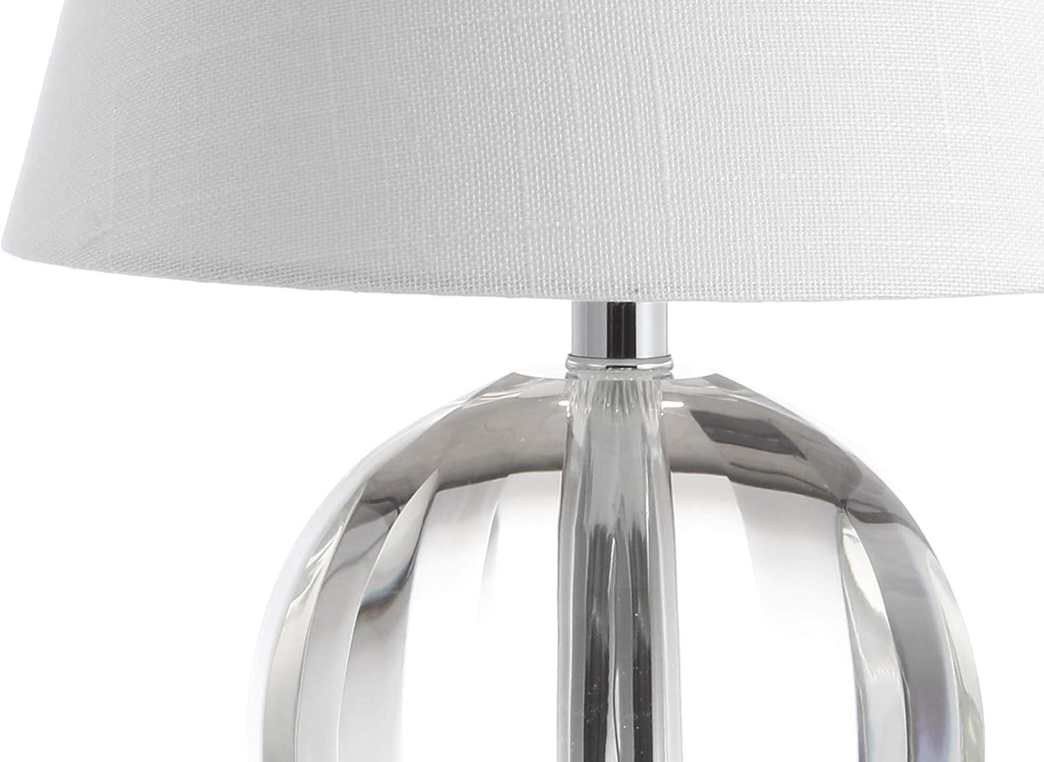 JONATHAN Y Goddard 16" Crystal Ball/Metal LED Table Lamp, Clear