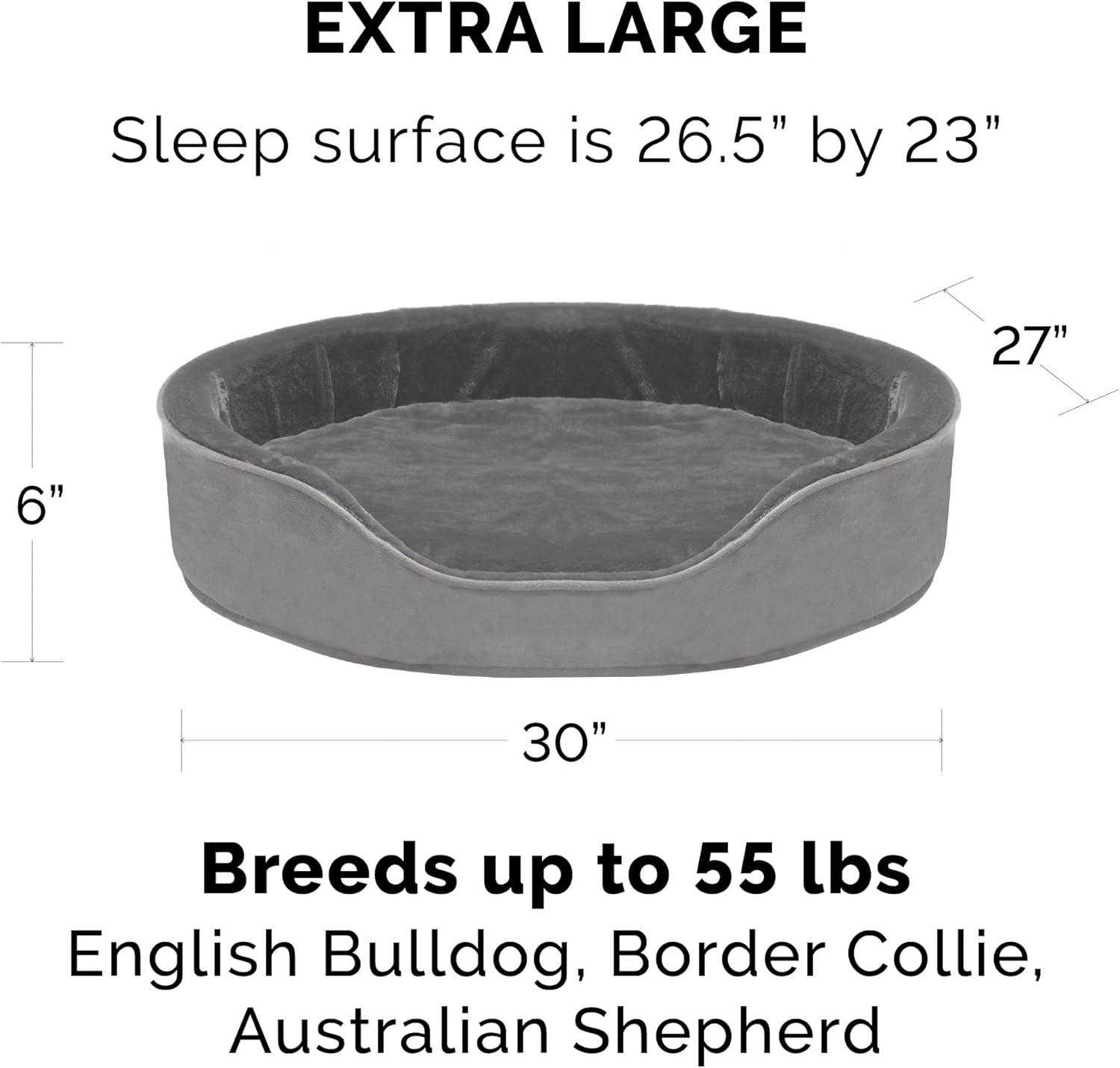 FurHaven Plush & Velvet Oval Dog Bed