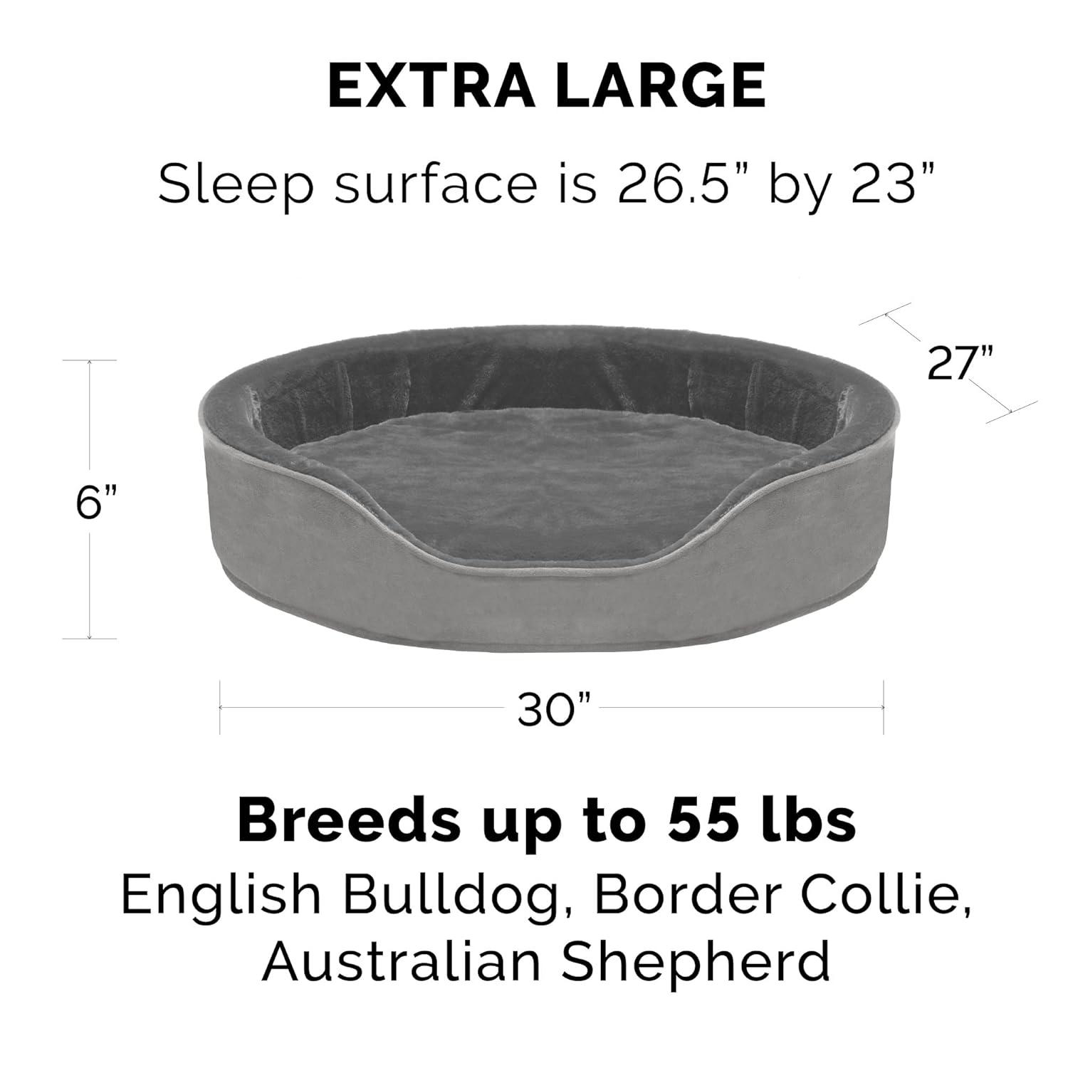 FurHaven Plush & Velvet Oval Dog Bed