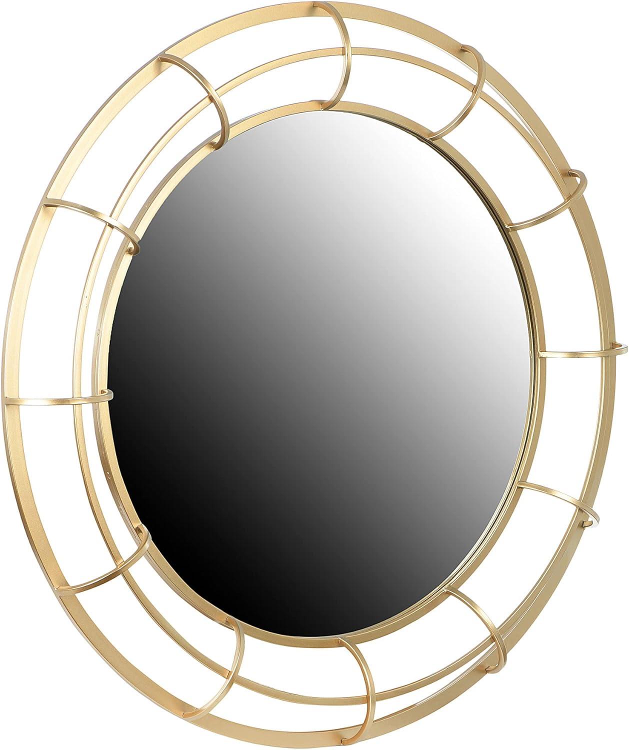 Creative Co-Op Round Metal Wall Mirror, Gold