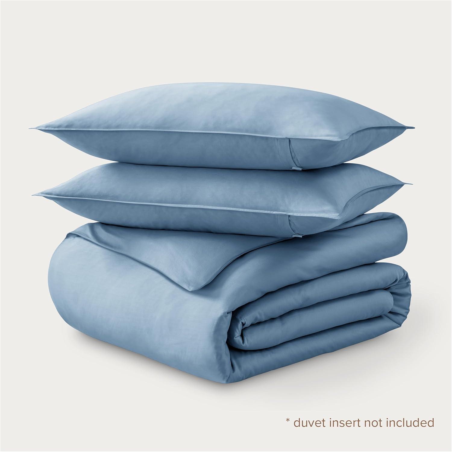 Bare Home 400 Thread Count Organic Cotton Sateen Duvet Cover Set