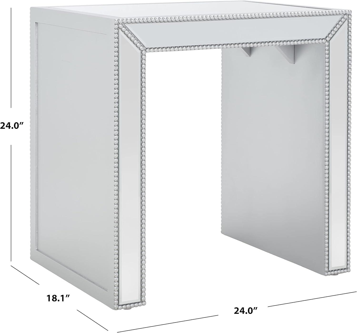 Laken Mirrored Accent Table - Silver/Mirror - Safavieh
