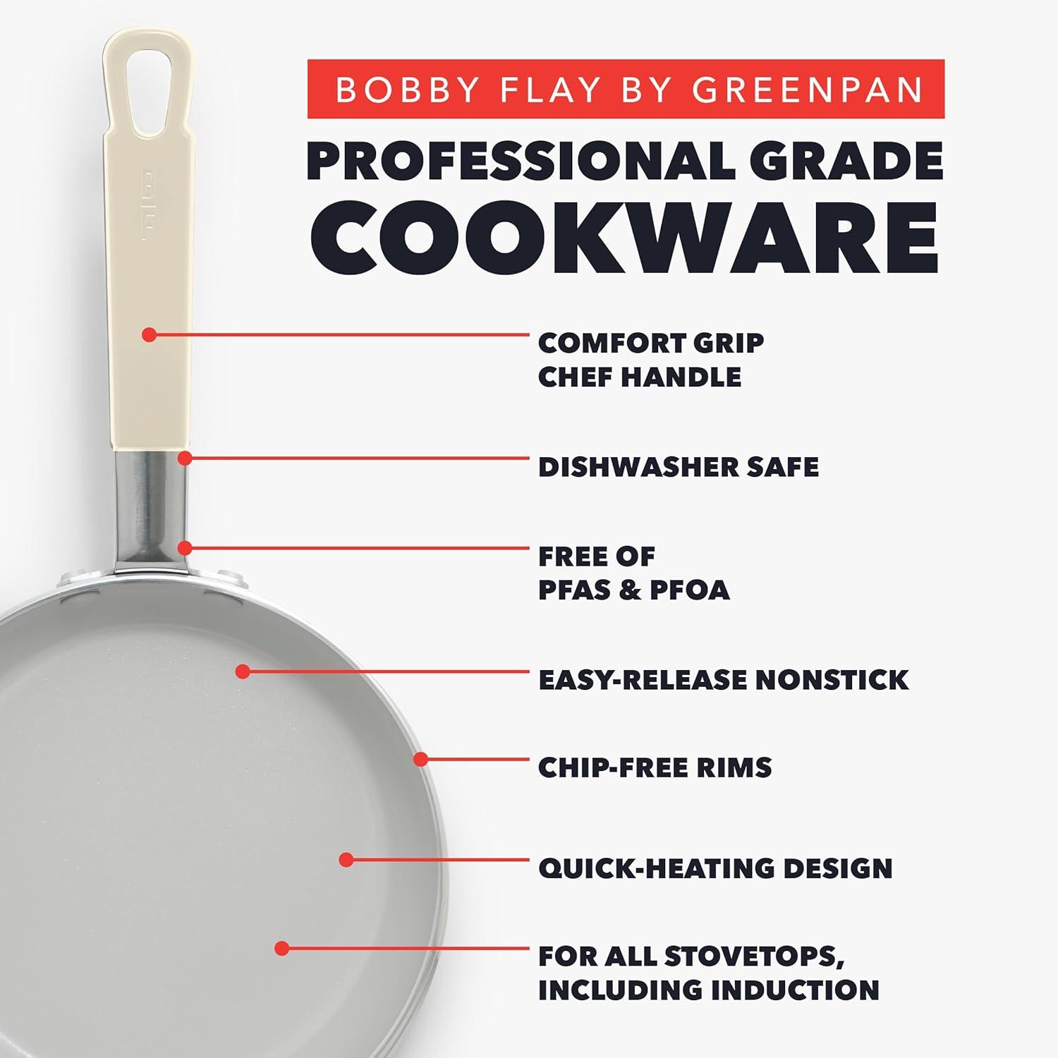 Bobby Flay by GreenPan PFAS-Free Nonstick 8” and 10” Frypan Set