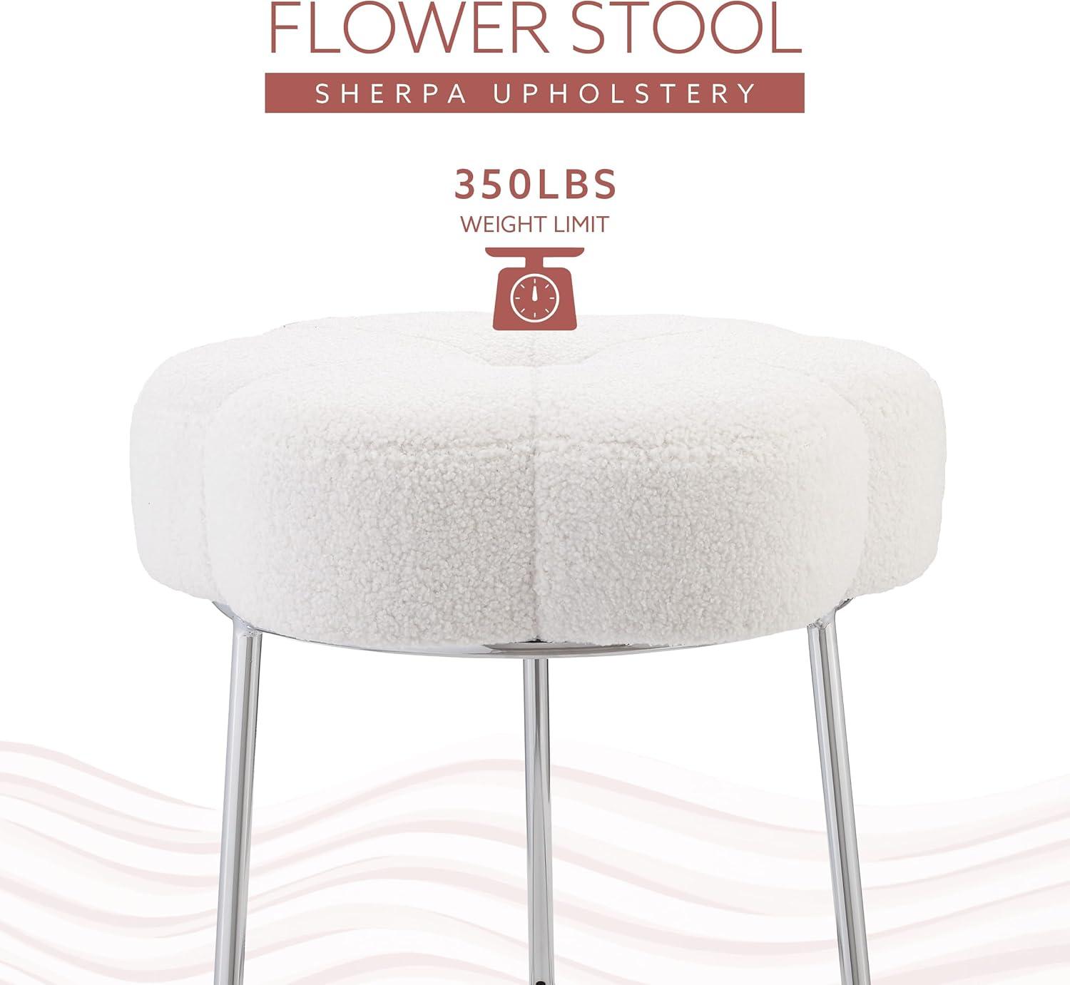 Ciara Flower Cushioned Vanity Stool